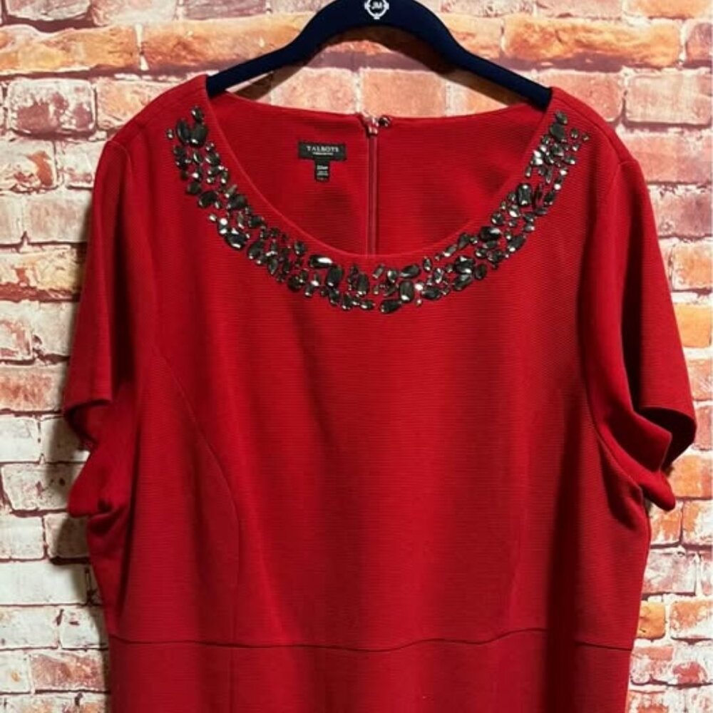 Talbot’s size 22WP red midi dress.